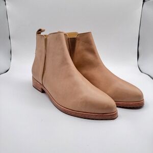 Nisolo‎ Women's 10US Leather Chelsea Boots Tan Almond Toe Elastic Side Ankle
